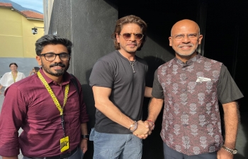 Ambassador Mridul Kumar greeted bollywood legend Mr. Shah Rukh Khan at the Locarno Film Festival on 11 August 2024